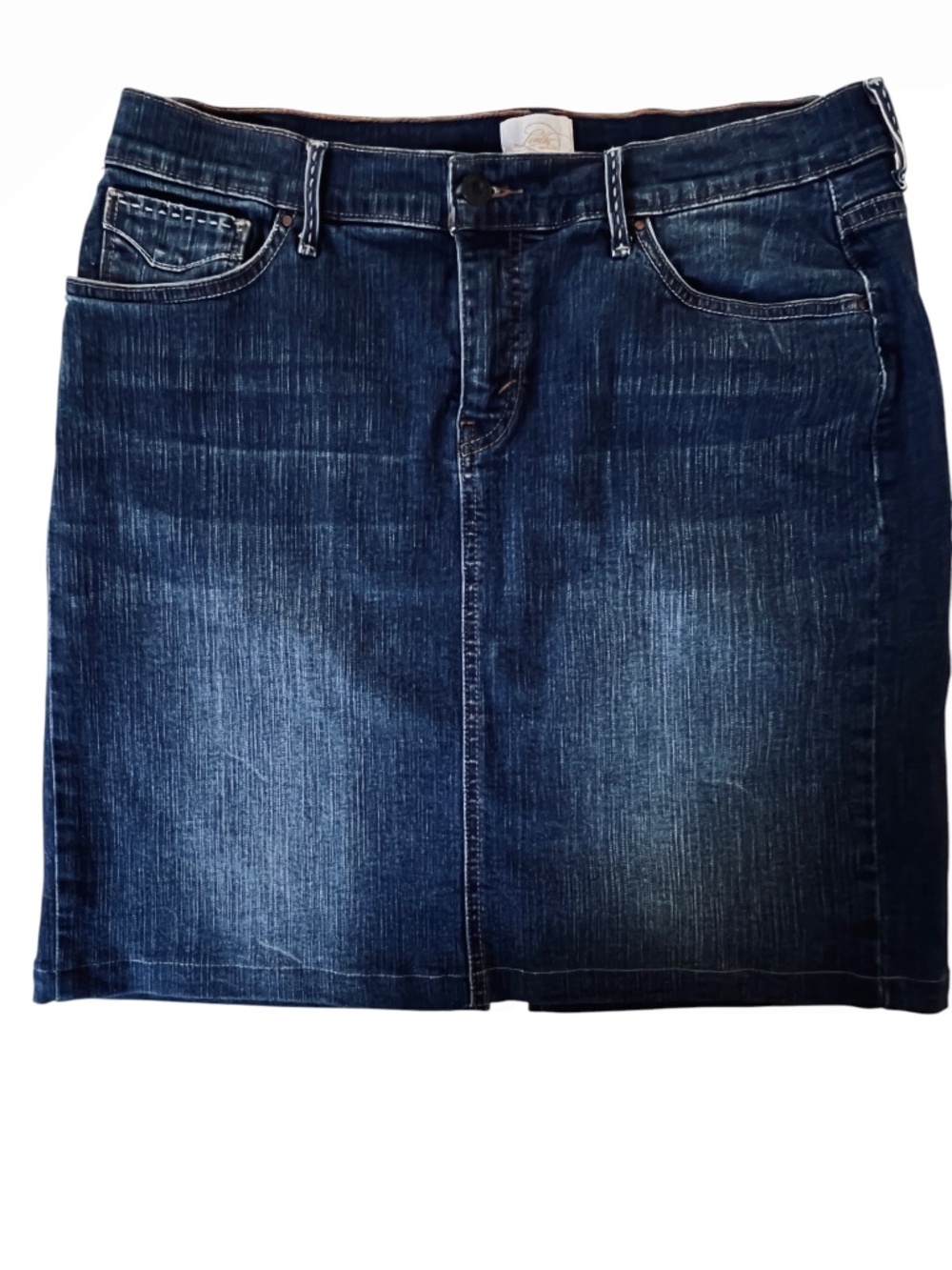 Levi's 512 Original Jean Skirt Size 12 Perfectly Slimming Dark Wash Denim